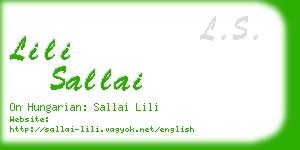 lili sallai business card